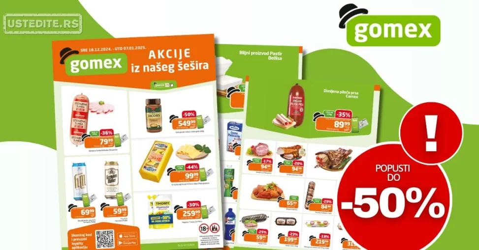 Gomex katalog AKCIJE IZ ŠEŠIRA 18.12.2024-7.1.2025.
