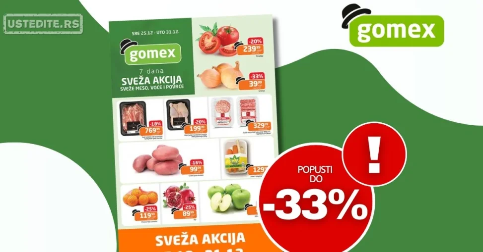 Gomex SVEŽA AKCIJA 25-31.12.2024.