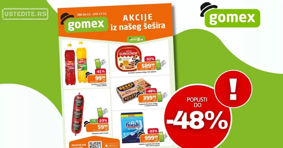 Gomex katalog AKCIJE IZ ŠEŠIRA 4-17.12.2024.