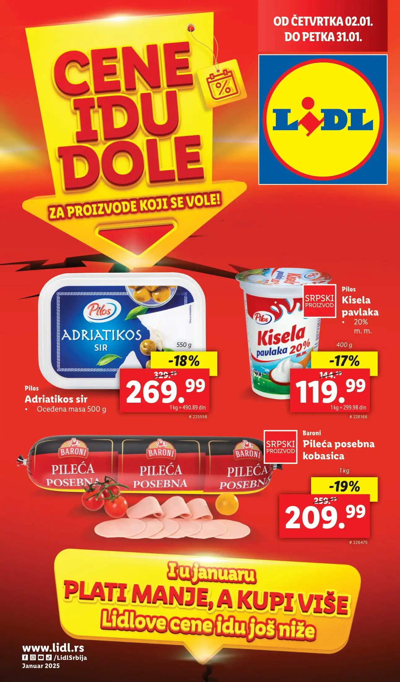 Lidl katalog CENE IDU DOLE 2-31.1.2025.