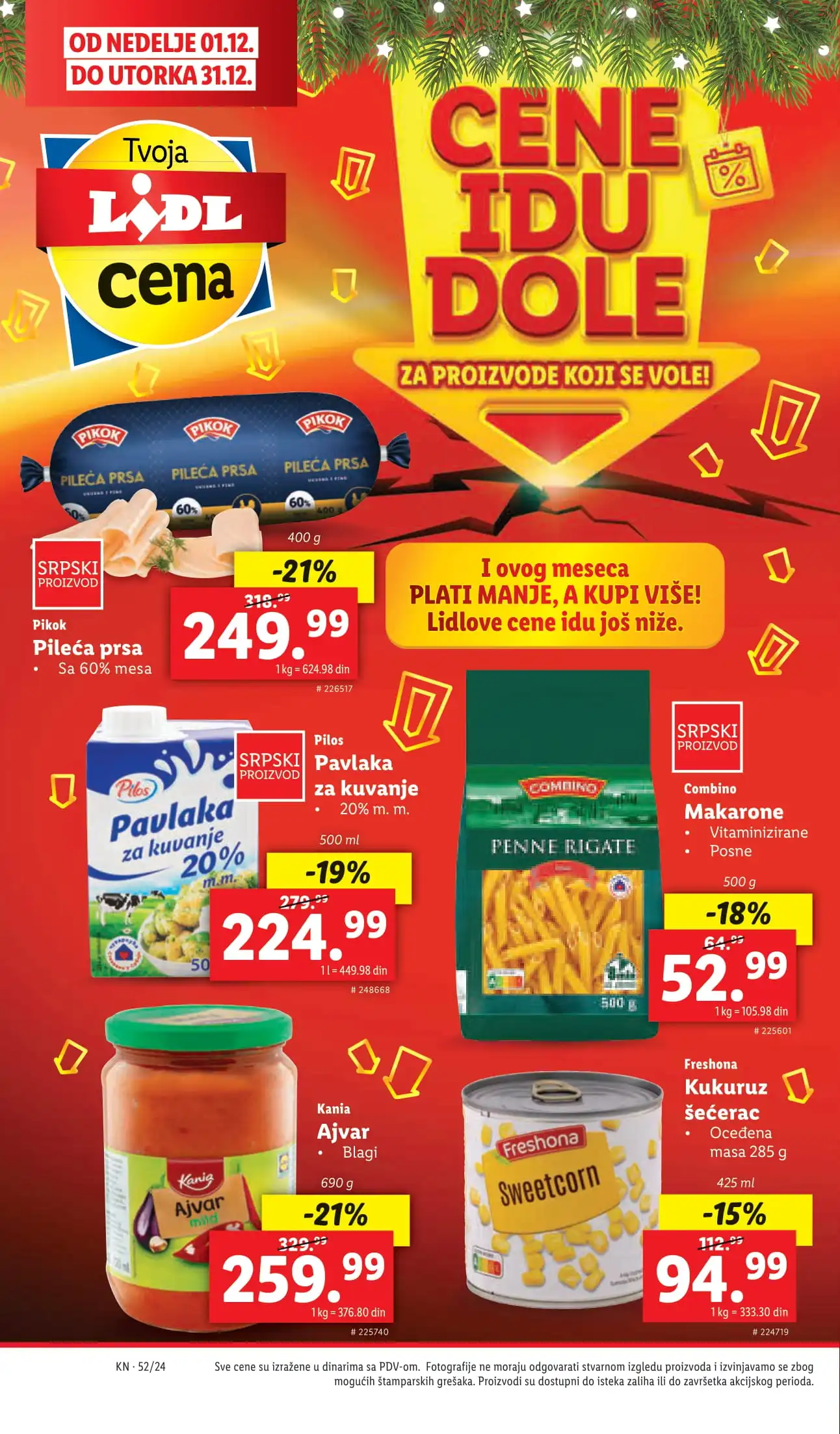Lidl katalog PREHRANA 26-31.12.2024.