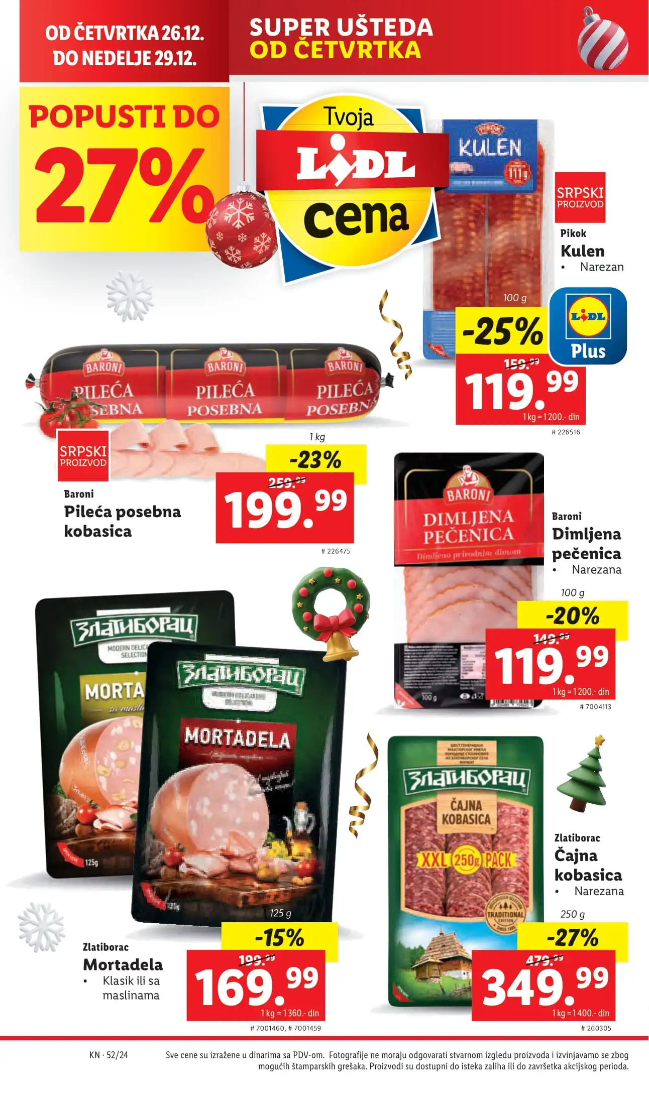 Lidl katalog PREHRANA 26-31.12.2024.