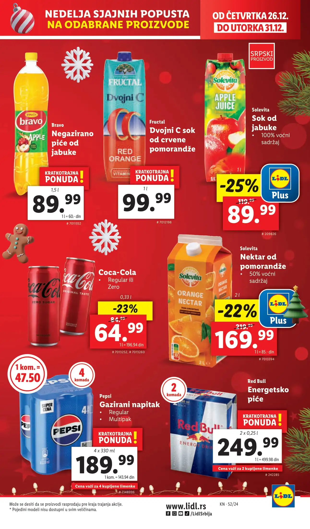 Lidl katalog PREHRANA 26-31.12.2024.