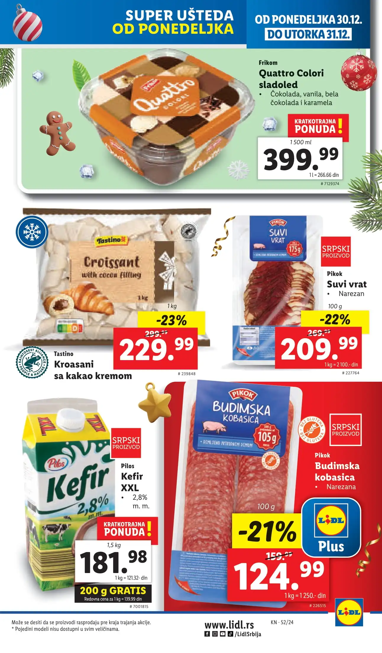Lidl katalog PREHRANA 26-31.12.2024.