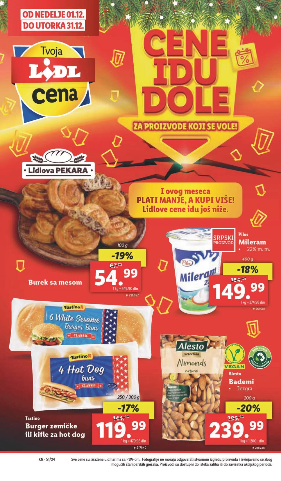 Lidl katalog PREHRANA 19-25.12.2024.