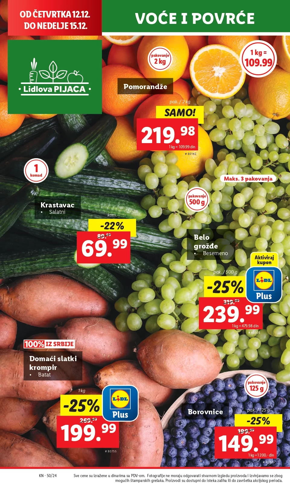 Lidl katalog PREHRANA 12-18.12.2024.