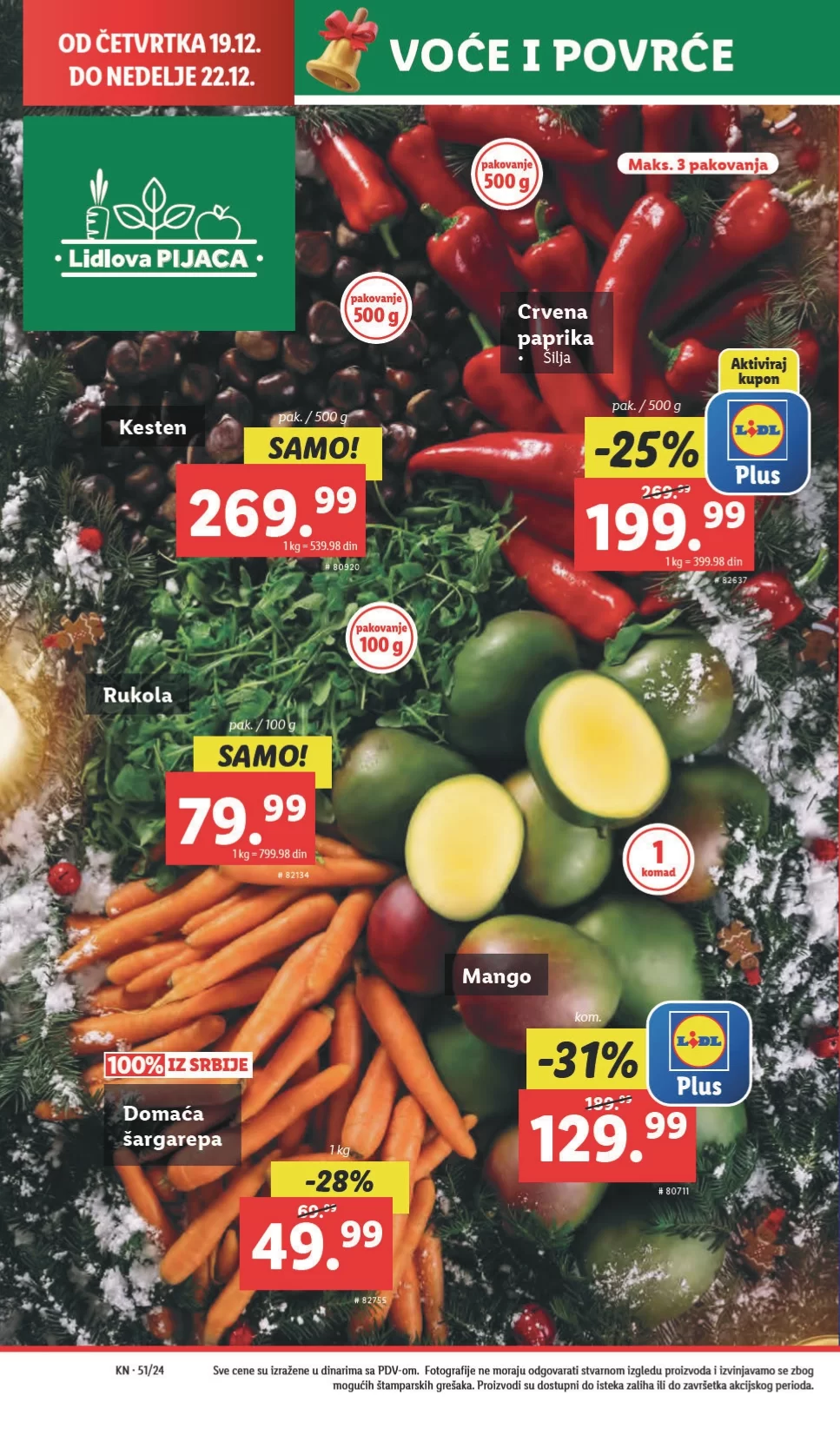 Lidl katalog PREHRANA 19-25.12.2024.