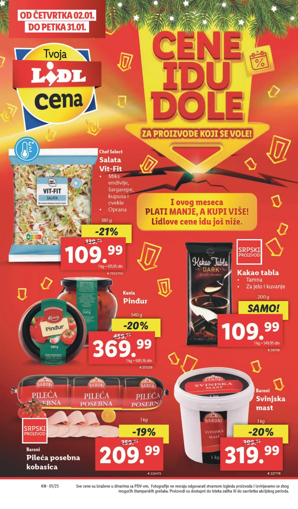 Lidl katalog PREHRANA 2-8.1.2025.