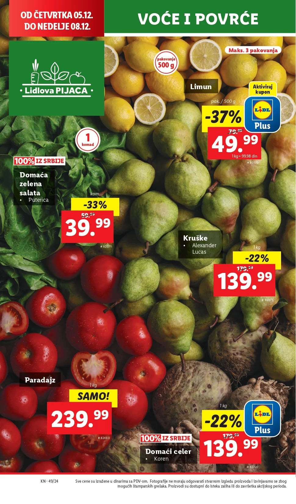 Lidl katalog PREHRANA 5-11.12.2024.