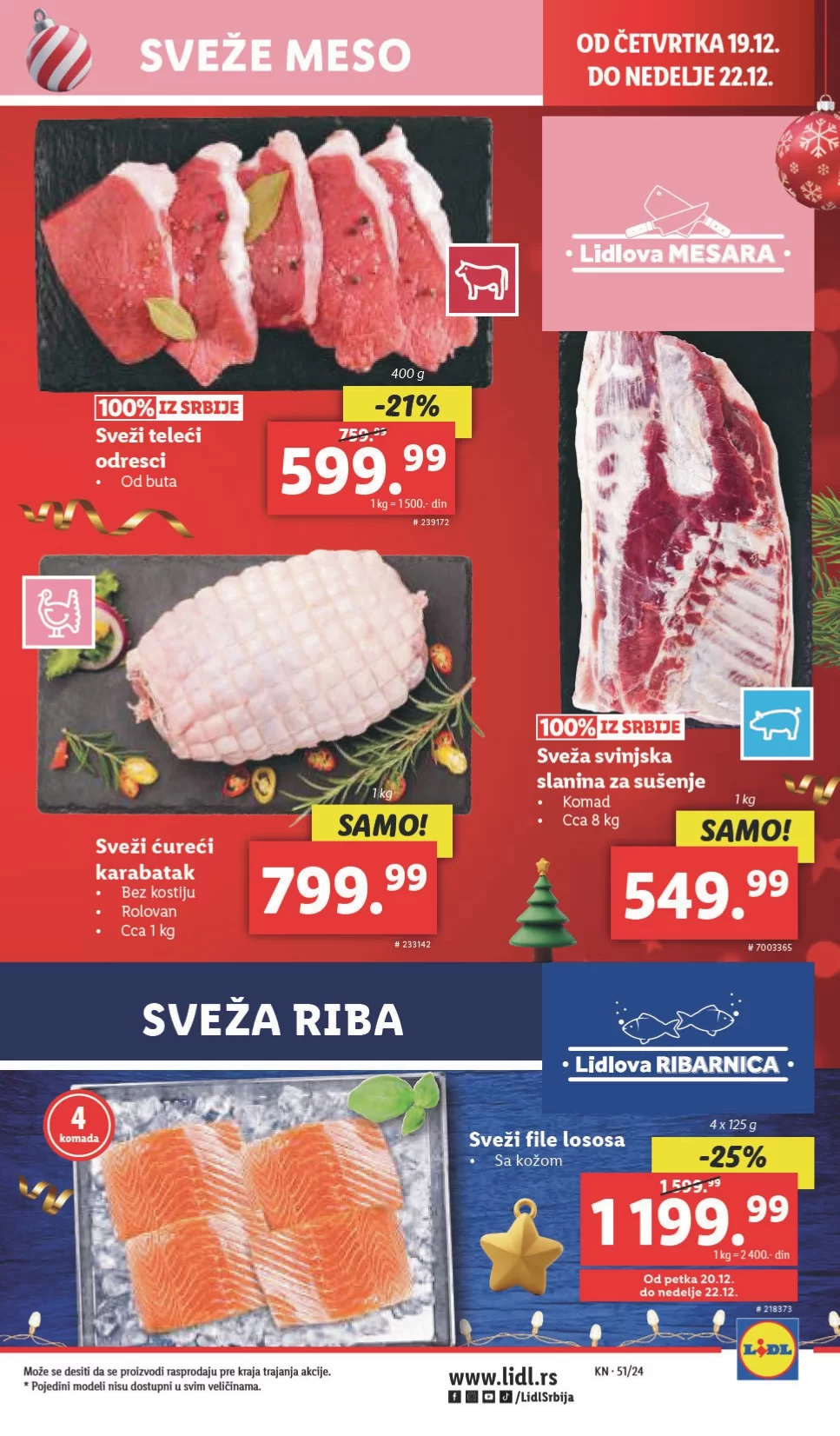Lidl katalog PREHRANA 19-25.12.2024.