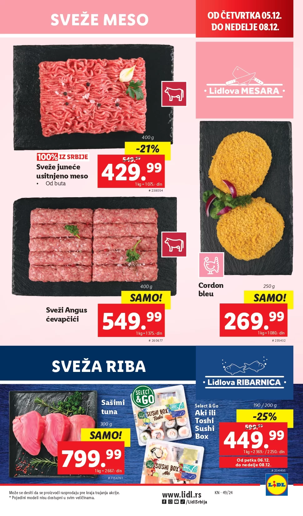 Lidl katalog PREHRANA 5-11.12.2024.