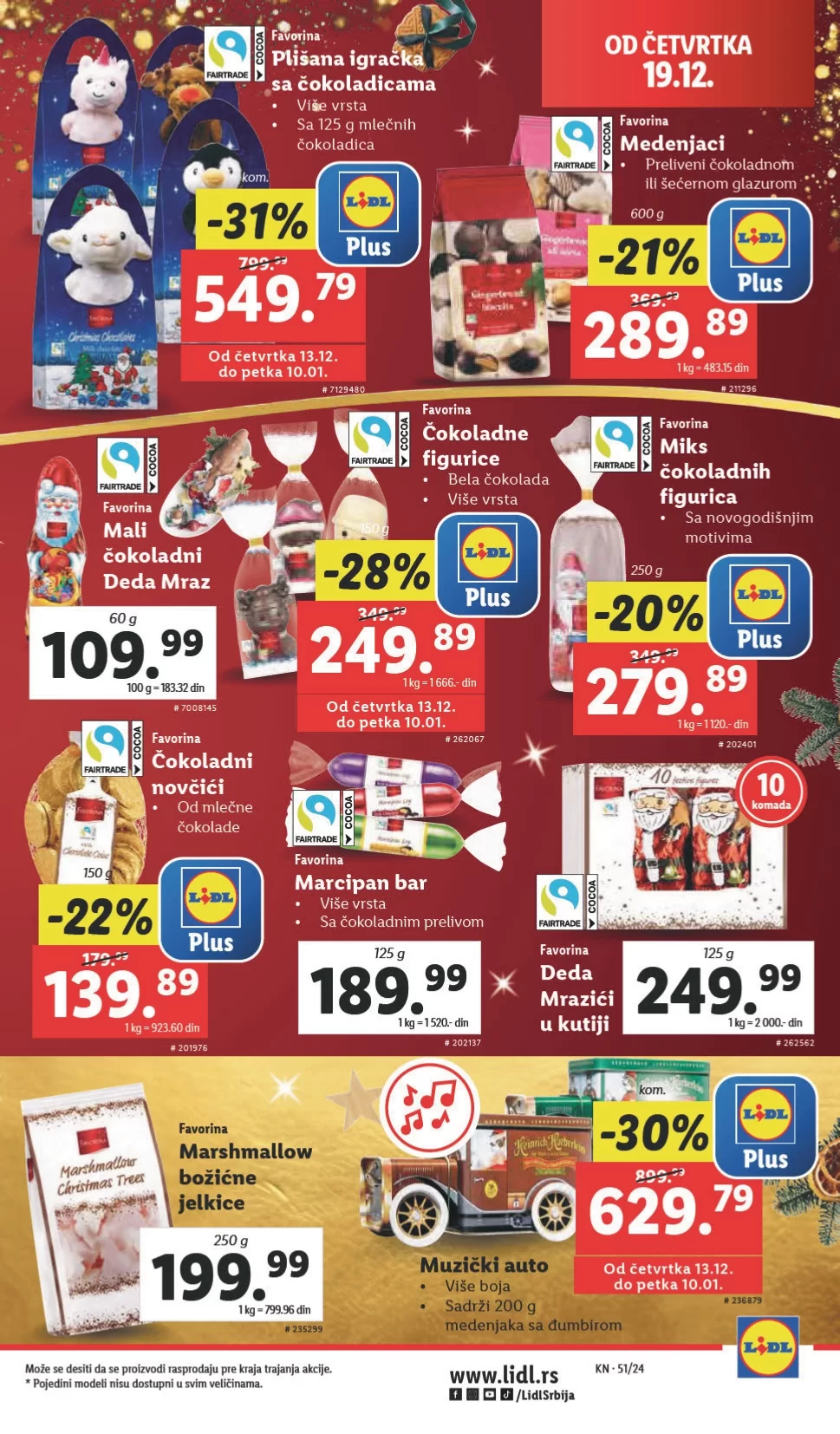 Lidl katalog PREHRANA 19-25.12.2024.