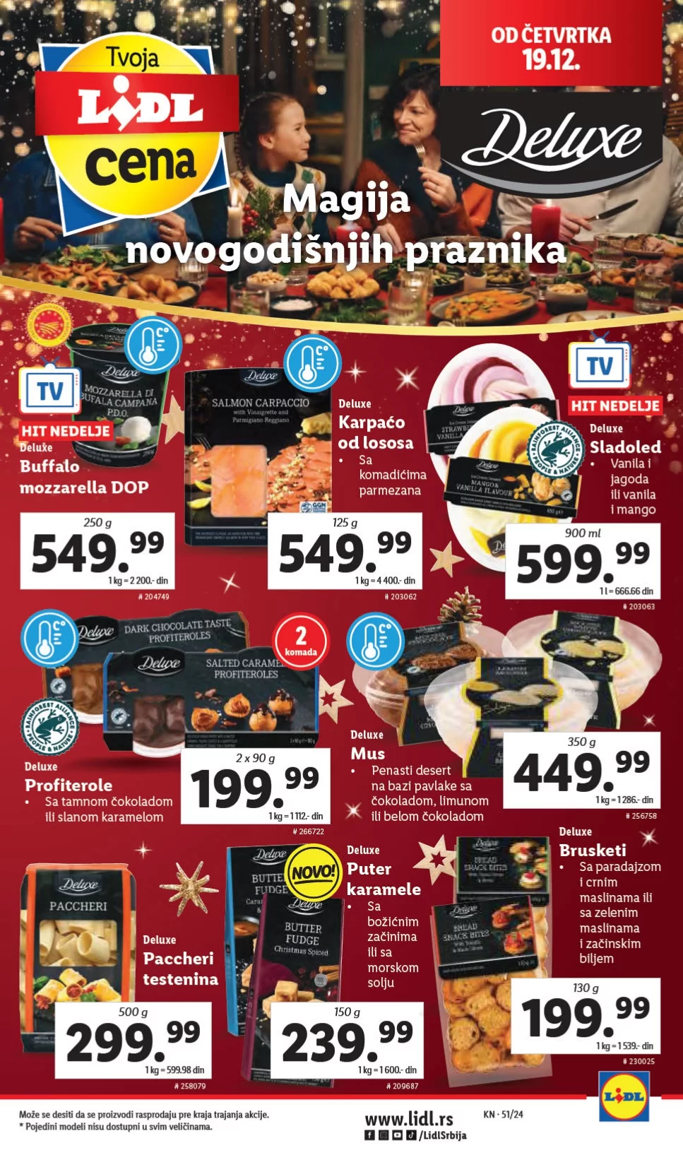 Lidl katalog PREHRANA 19-25.12.2024.