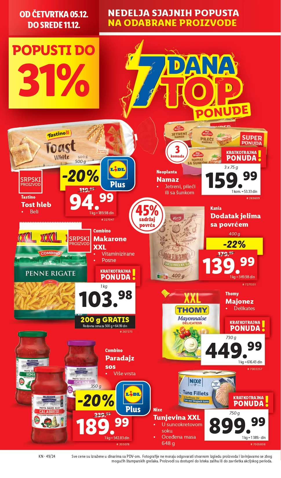 Lidl katalog PREHRANA 5-11.12.2024.