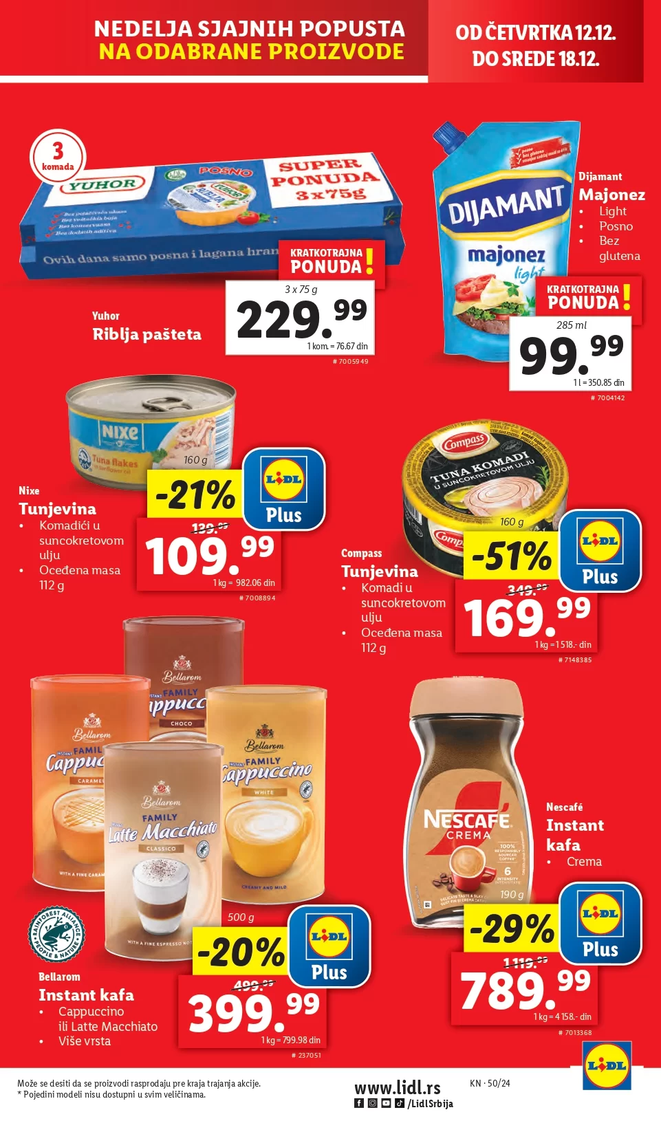 Lidl katalog PREHRANA 12-18.12.2024.