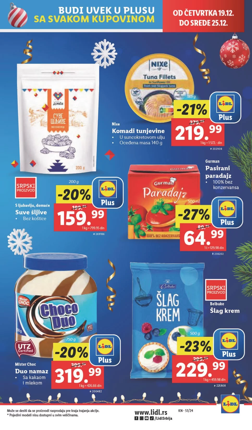 Lidl katalog PREHRANA 19-25.12.2024.