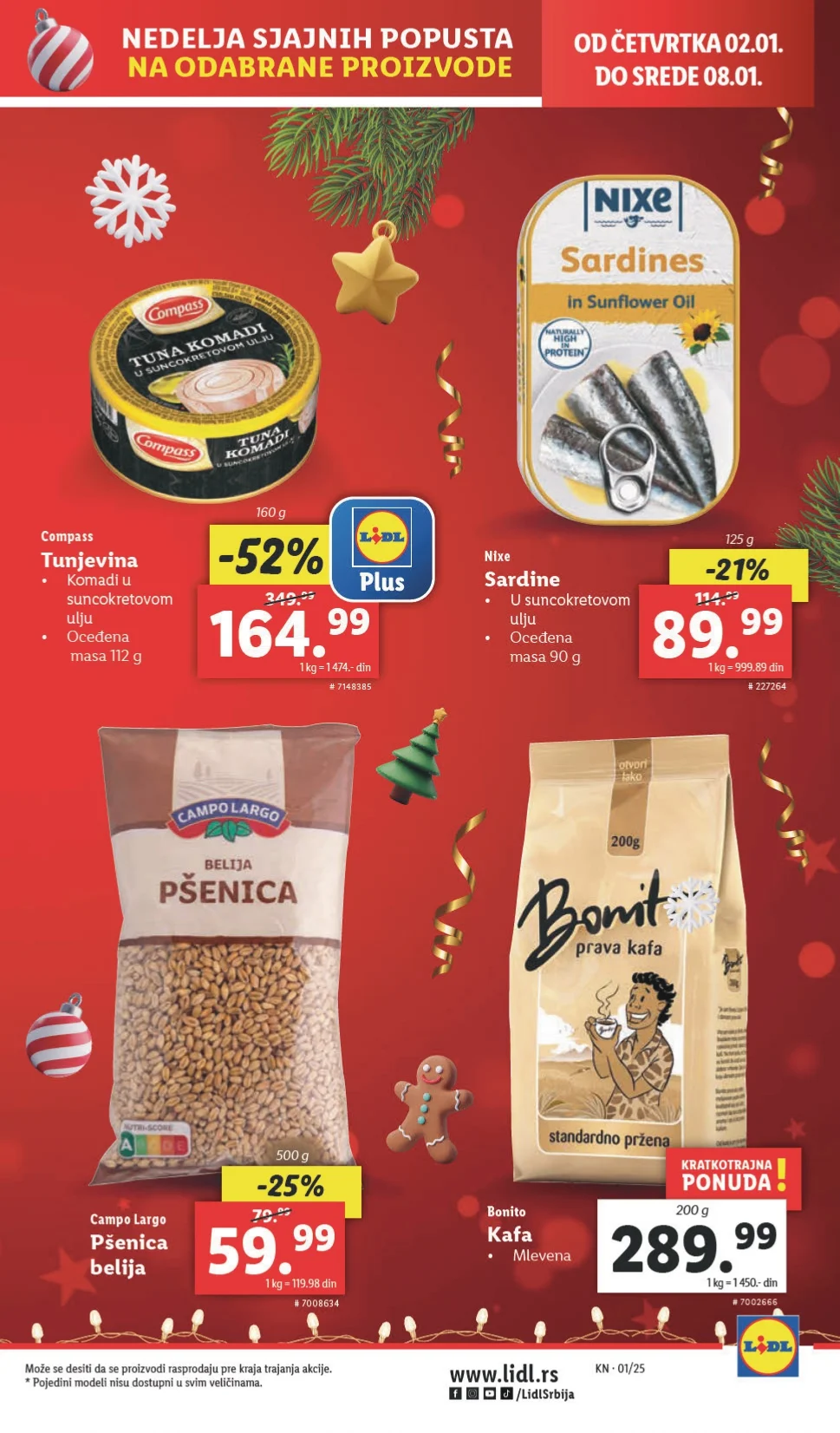 Lidl katalog PREHRANA 2-8.1.2025.