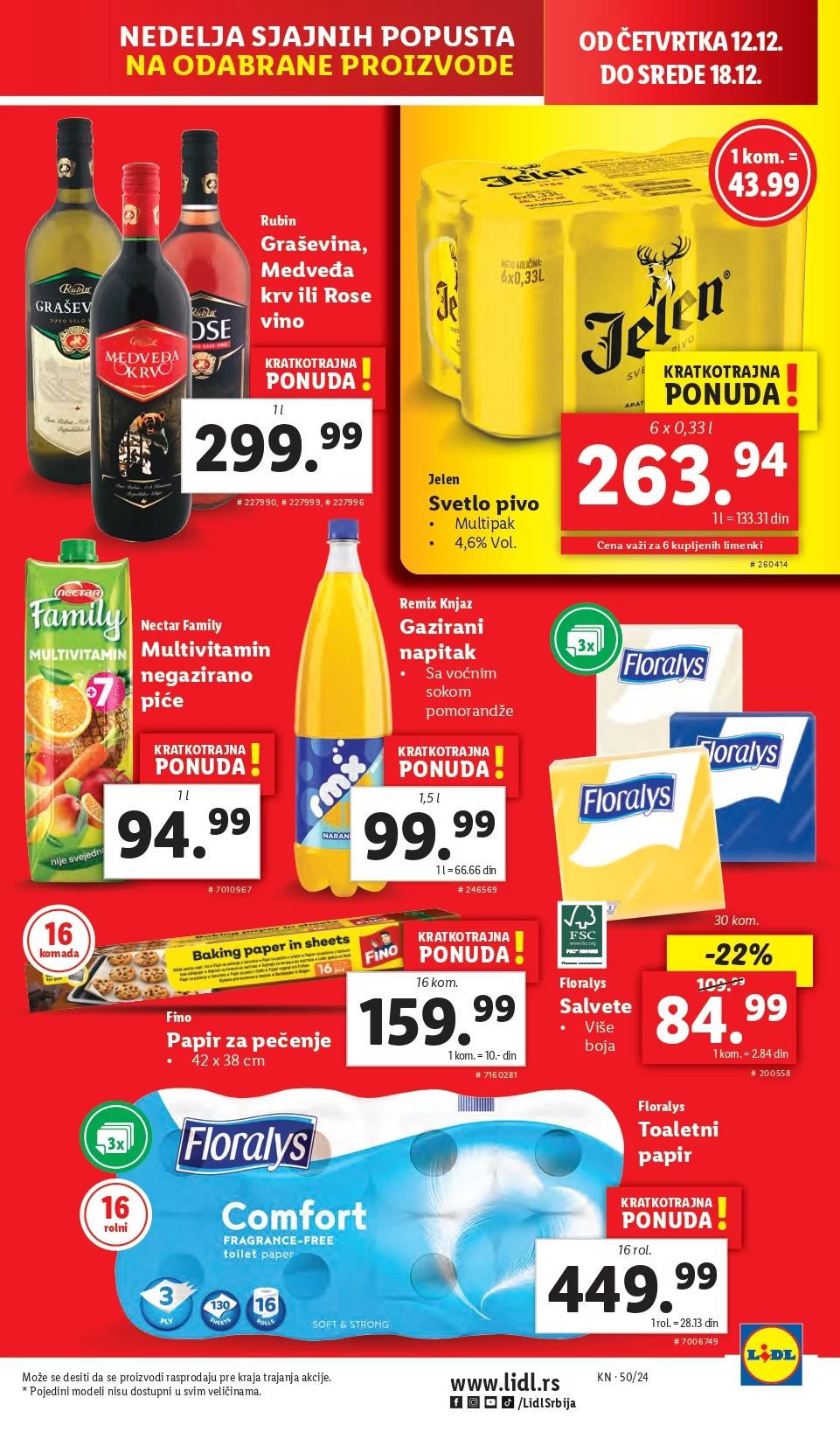 Lidl katalog PREHRANA 12-18.12.2024.