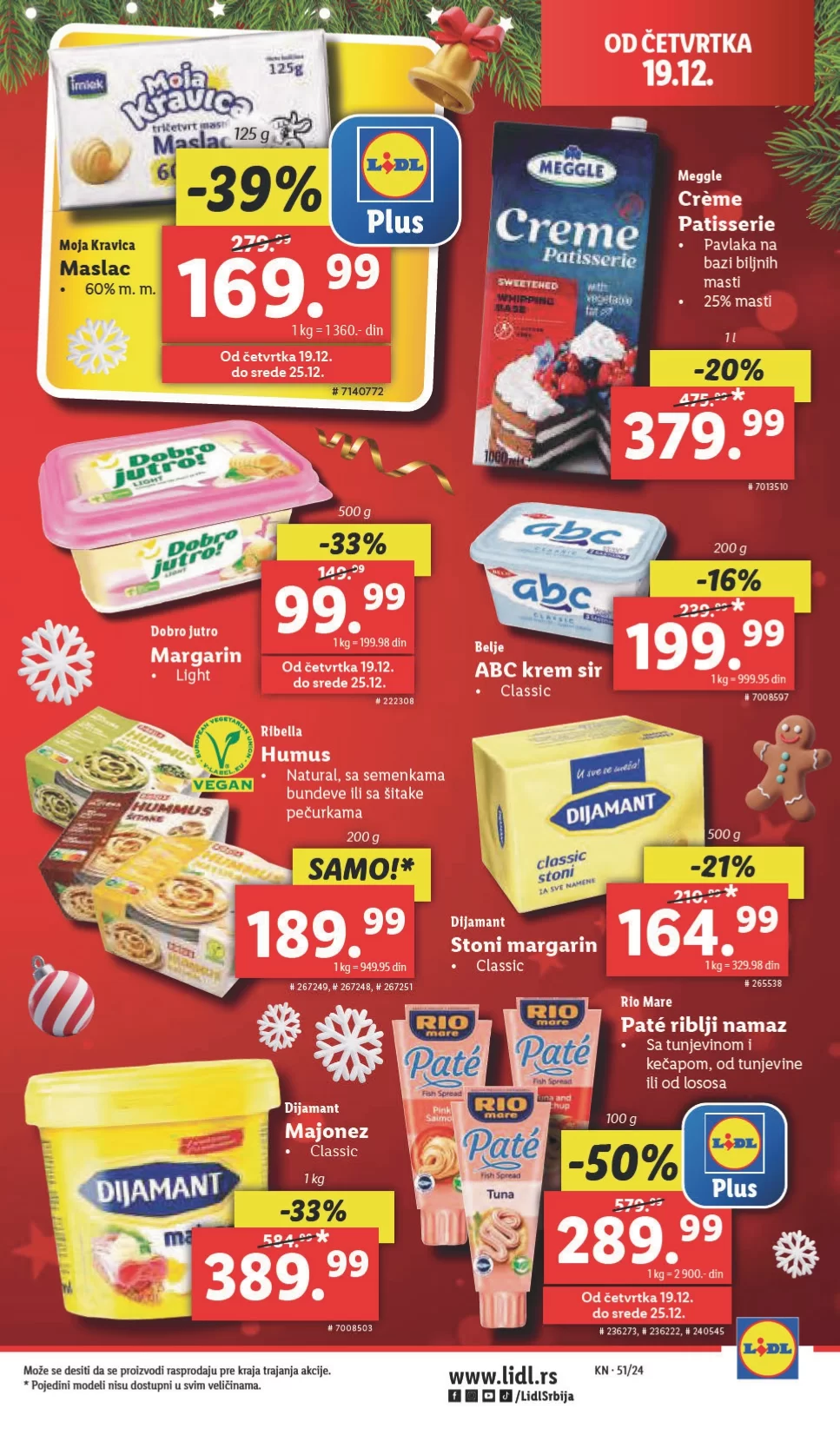 Lidl katalog PREHRANA 19-25.12.2024.