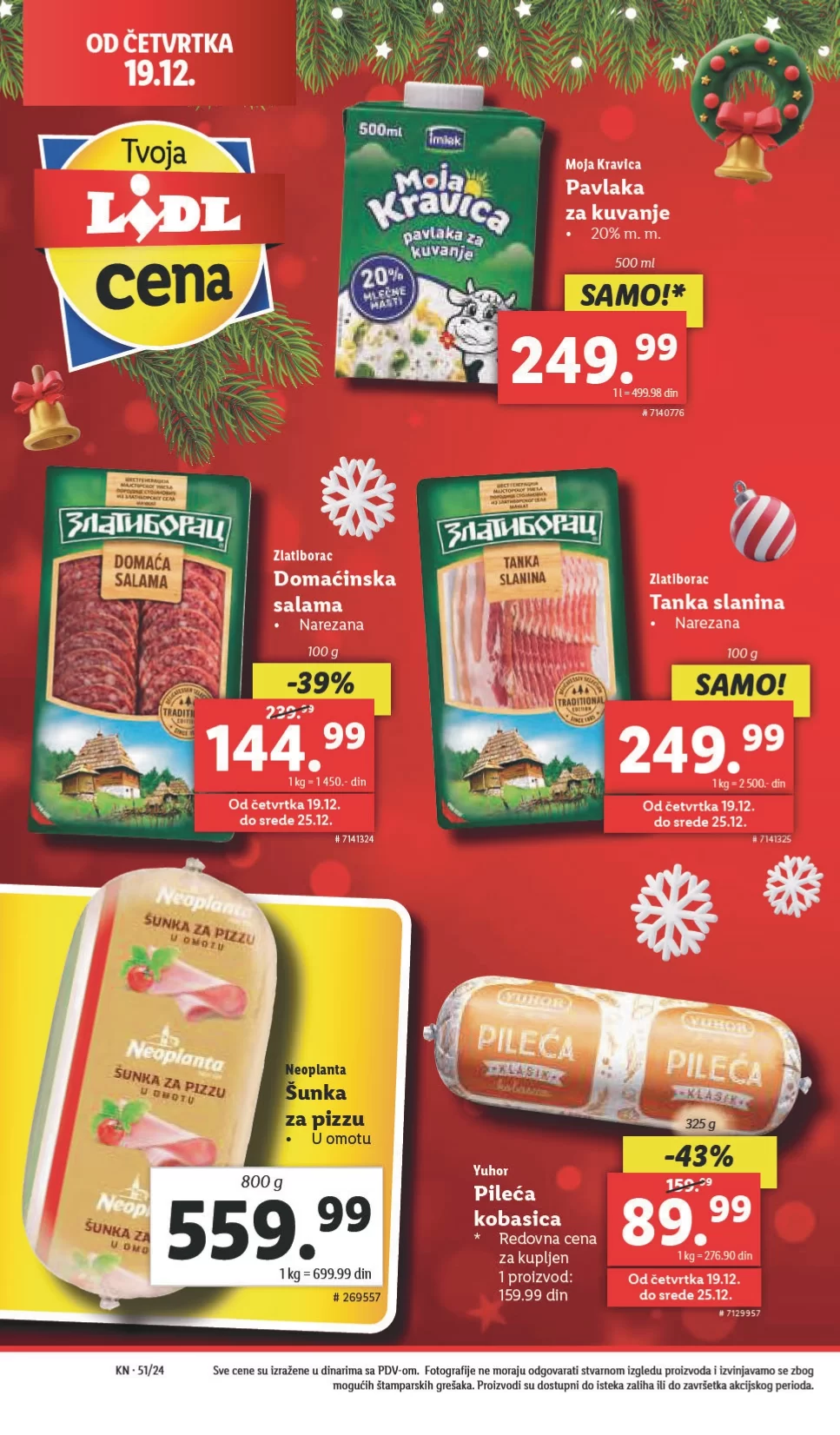 Lidl katalog PREHRANA 19-25.12.2024.