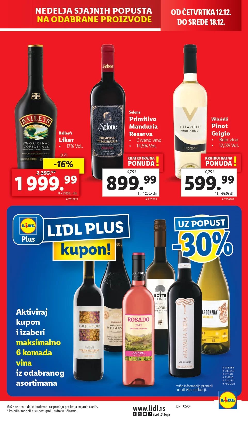 Lidl katalog PREHRANA 12-18.12.2024.