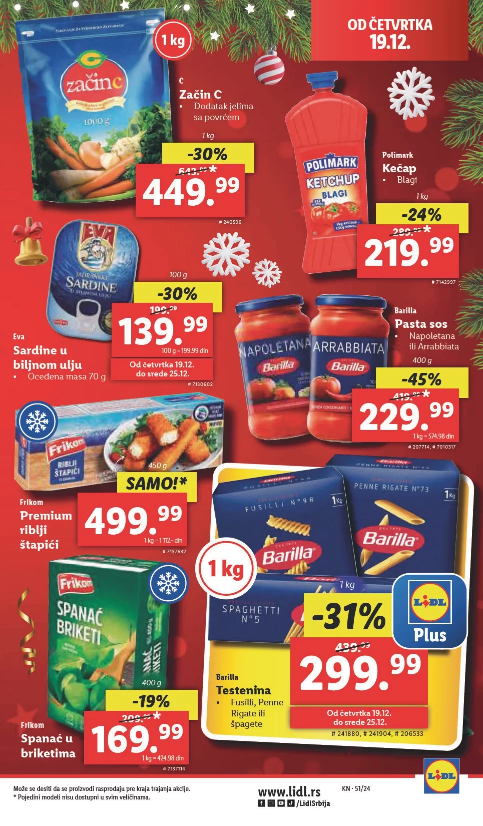 Lidl katalog PREHRANA 19-25.12.2024.