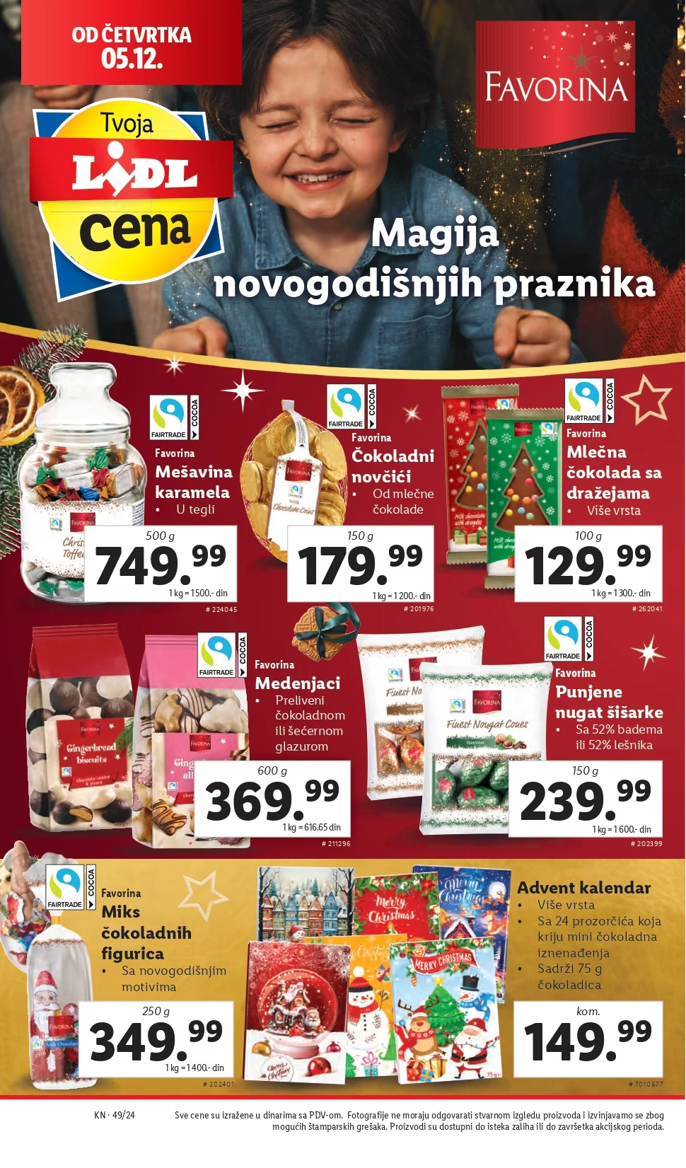 Lidl katalog PREHRANA 5-11.12.2024.