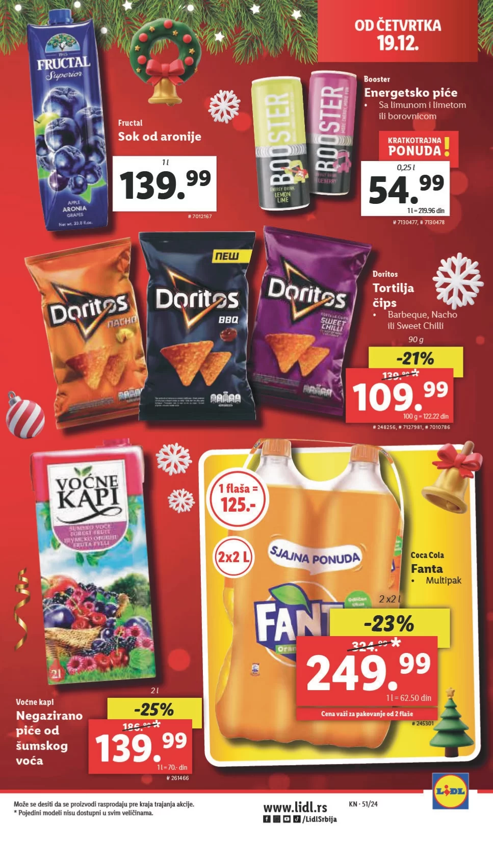 Lidl katalog PREHRANA 19-25.12.2024.