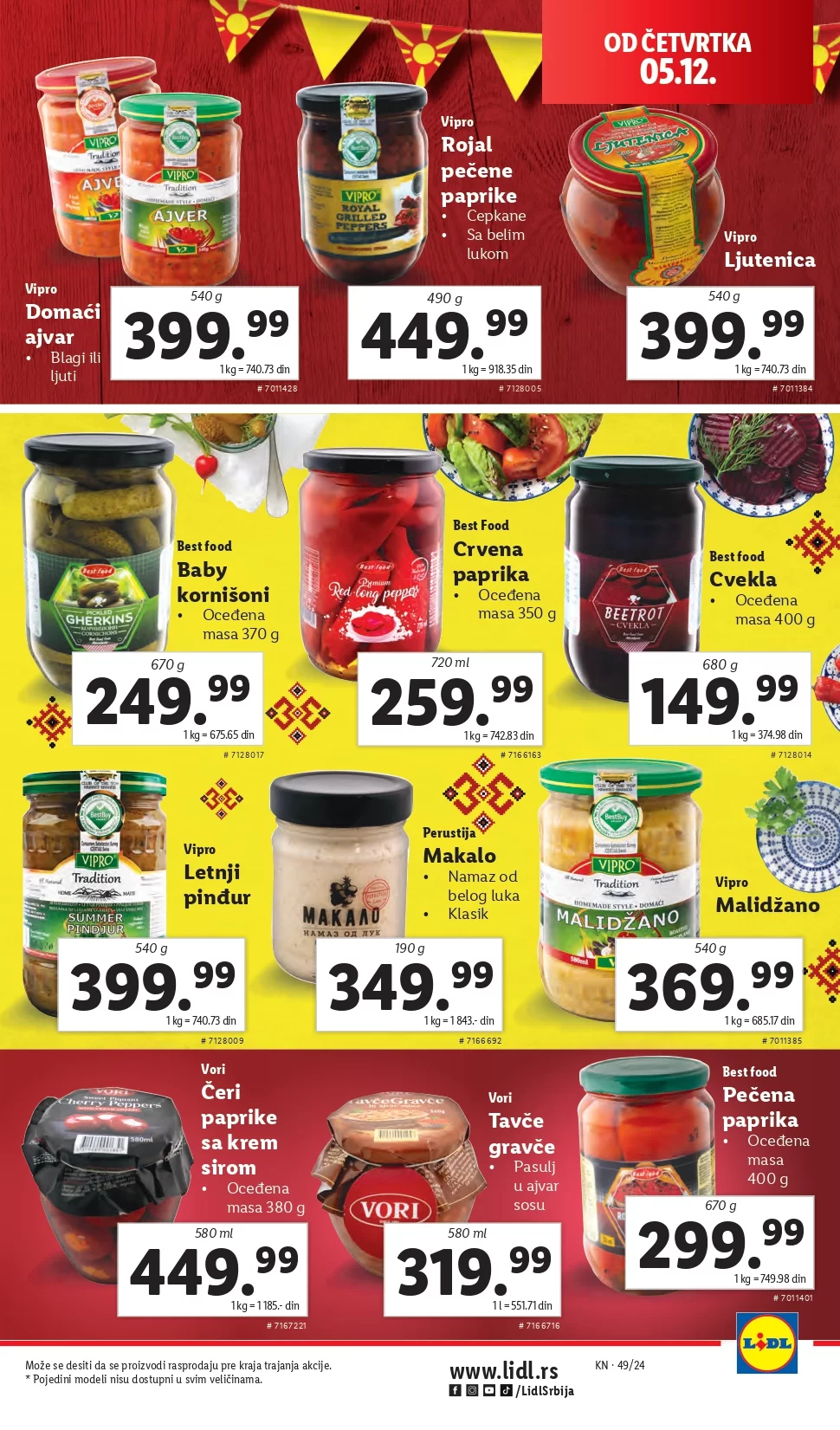 Lidl katalog PREHRANA 5-11.12.2024.