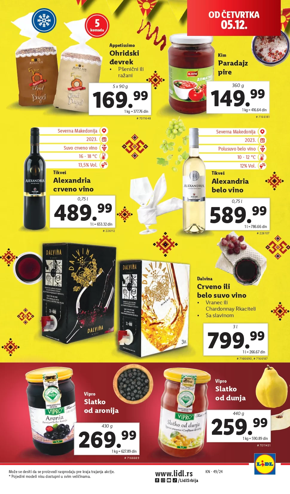 Lidl katalog PREHRANA 5-11.12.2024.
