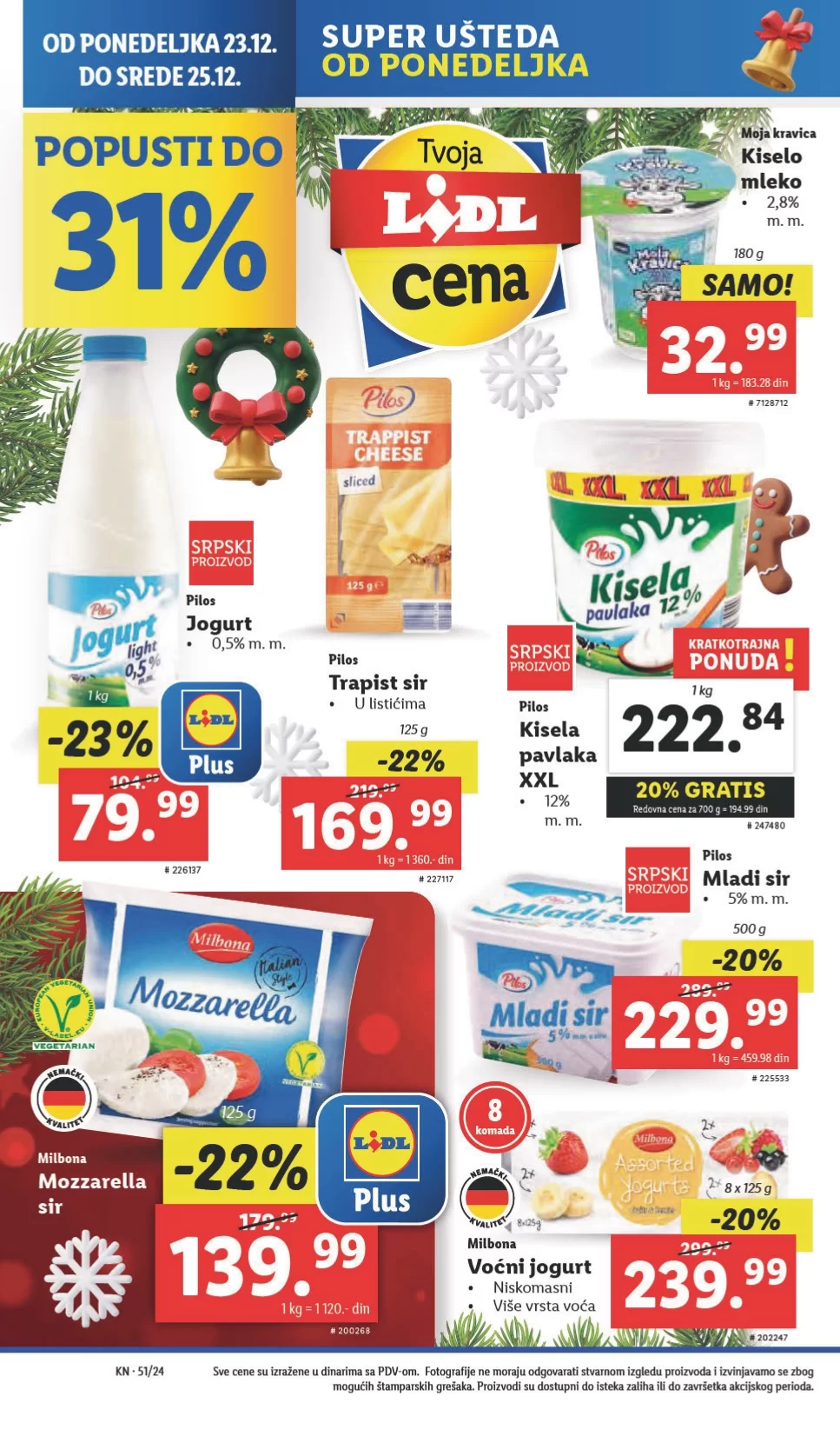 Lidl katalog PREHRANA 19-25.12.2024.