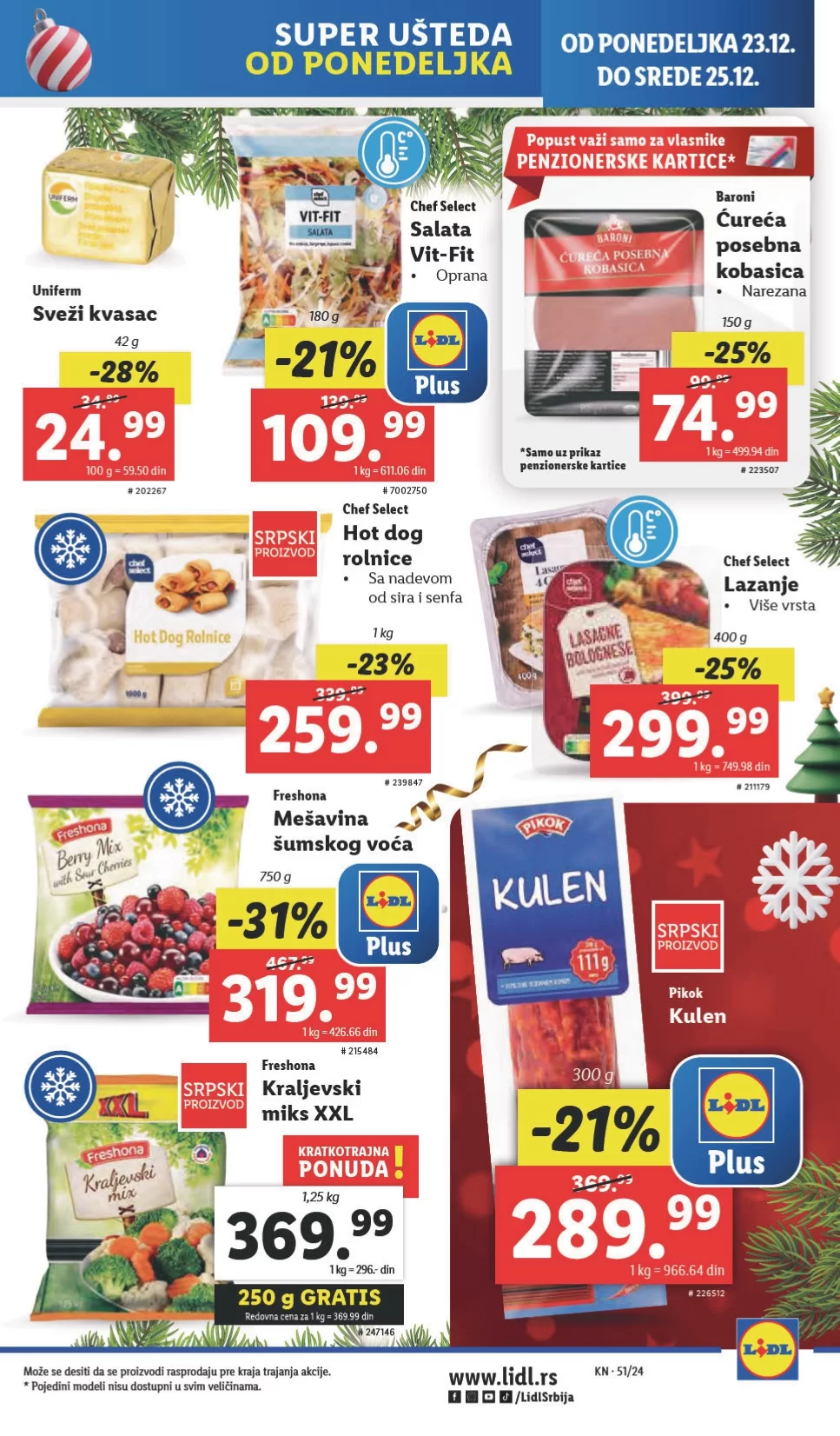 Lidl katalog PREHRANA 19-25.12.2024.