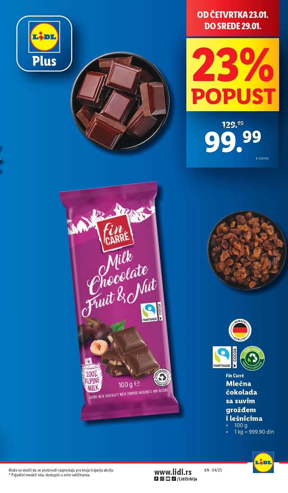Lidl katalog PREHRANA 23-29.1.2025.