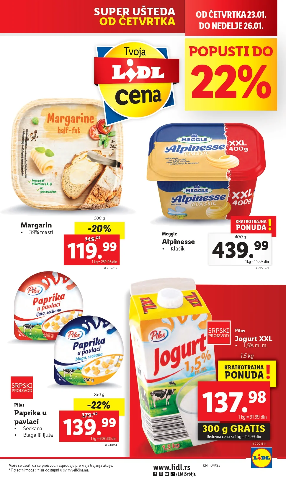 Lidl katalog PREHRANA 23-29.1.2025.