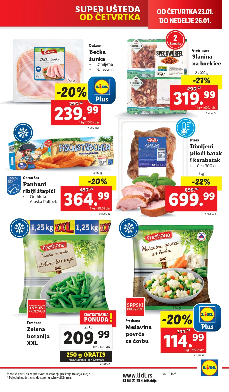 Lidl katalog PREHRANA 23-29.1.2025.