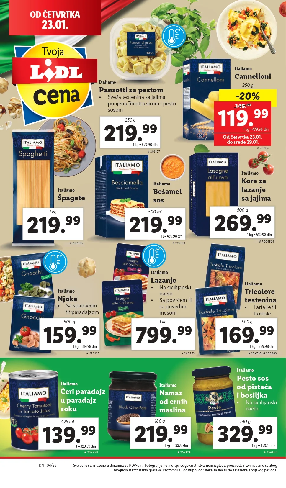 Lidl katalog PREHRANA 23-29.1.2025.