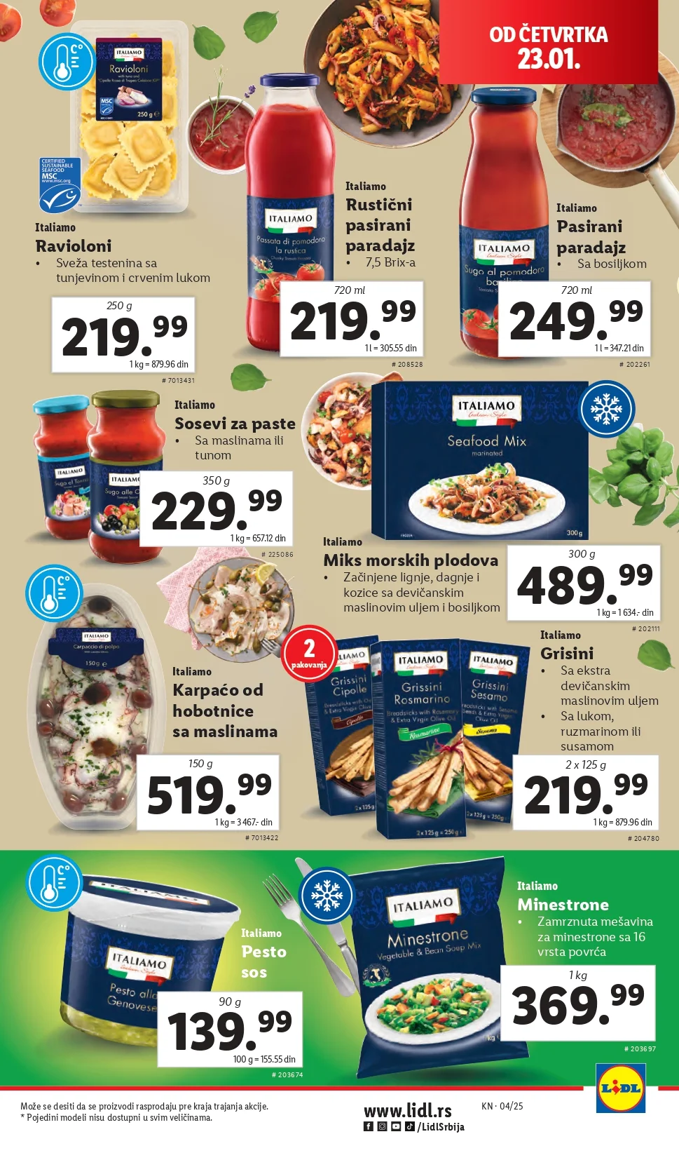 Lidl katalog PREHRANA 23-29.1.2025.