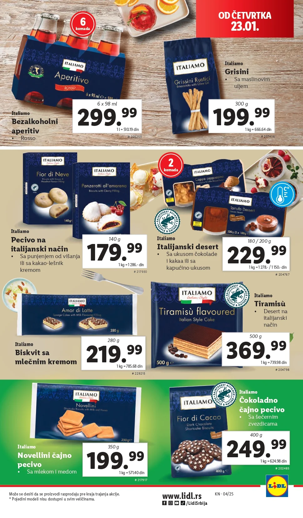 Lidl katalog PREHRANA 23-29.1.2025.
