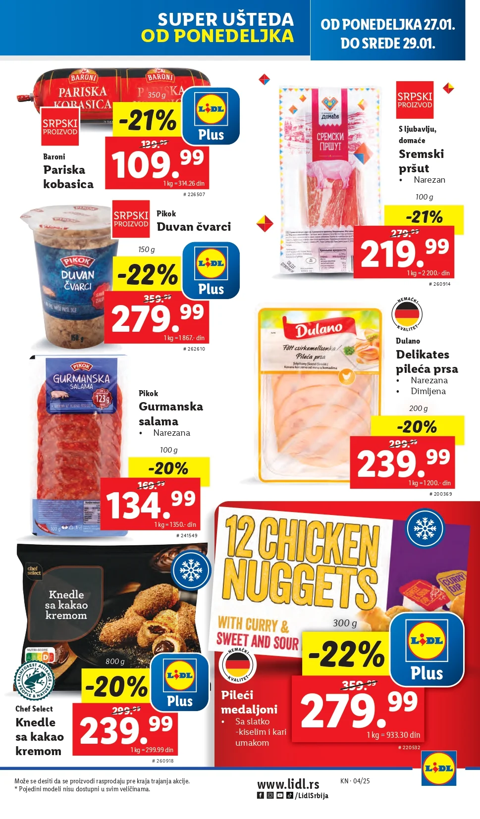 Lidl katalog PREHRANA 23-29.1.2025.