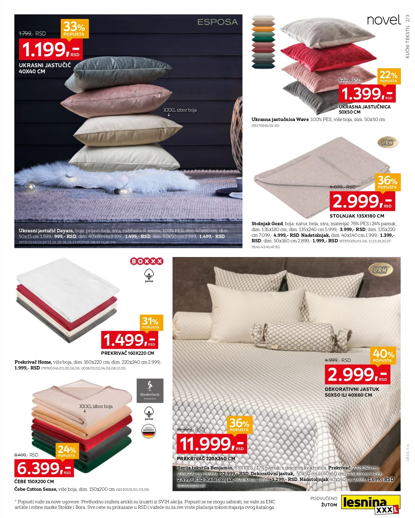 Lesnina XXXL katalog SPECIJAL TEKSTILA 27.10-23.11.2025.