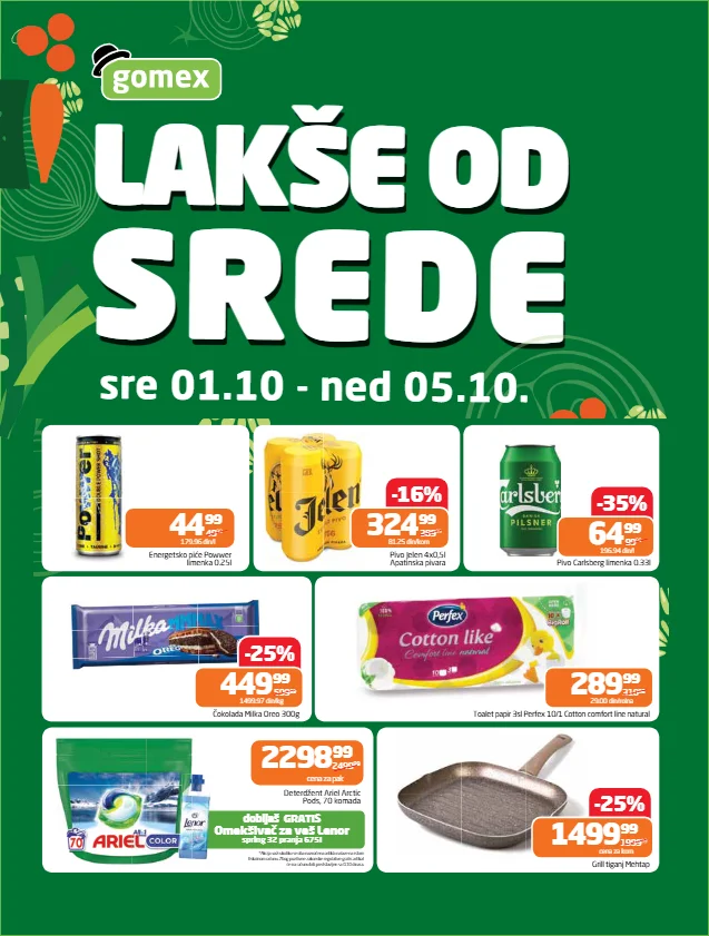 Gomex katalog LAKŠE OD SREDE 1-5.10.2025.