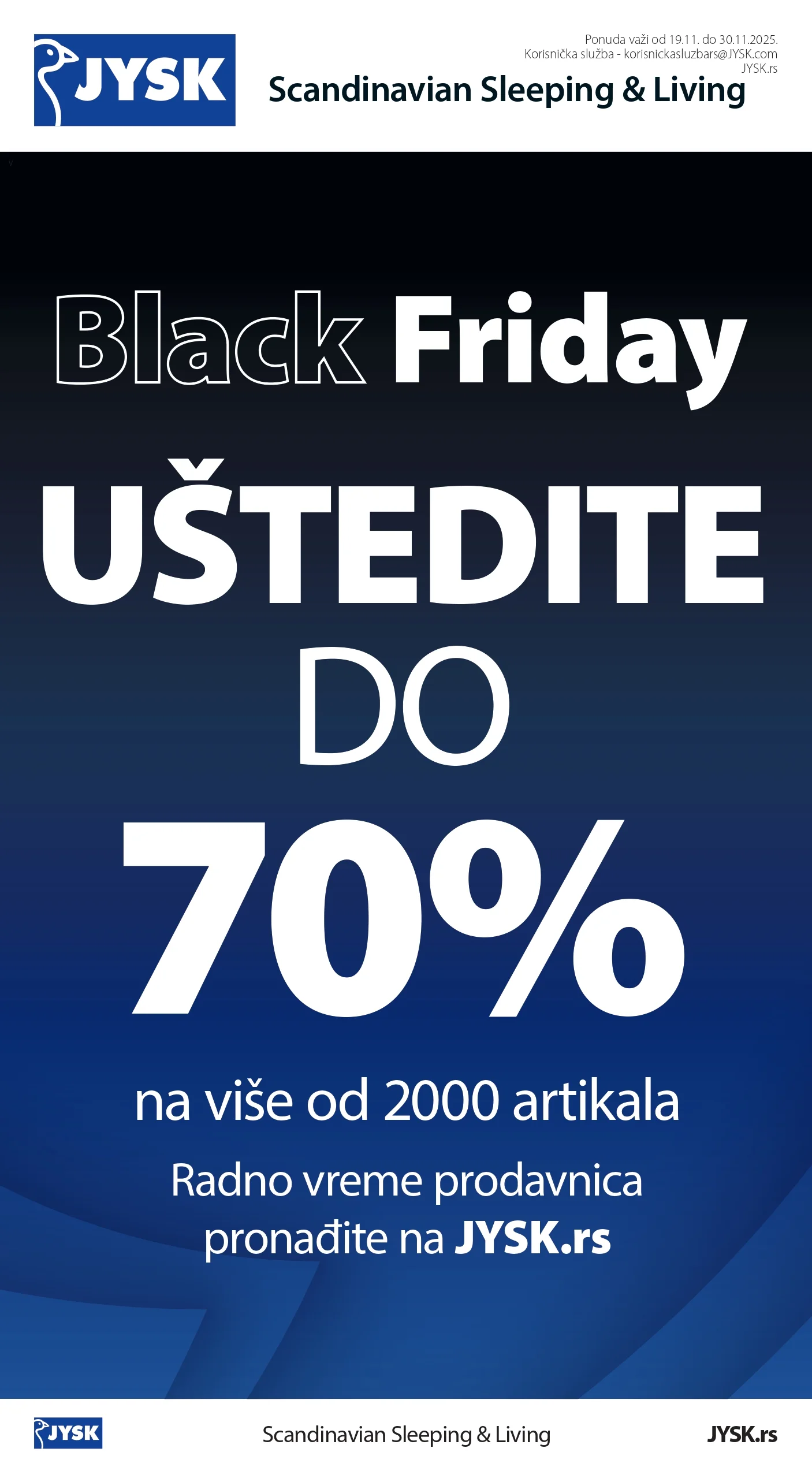 Jysk katalog BLACK FRIDAY 19-30.11.2025.