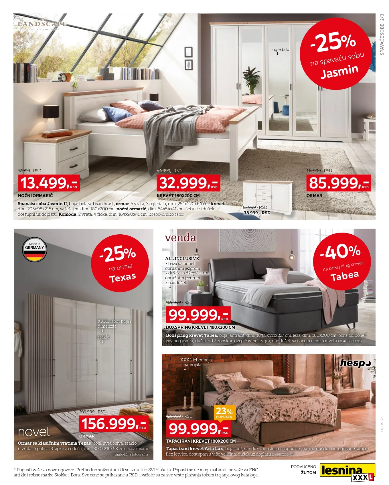 Lesnina XXXL katalog SPECIJAL SPAVAĆE SOBE 3-30.11.2025.