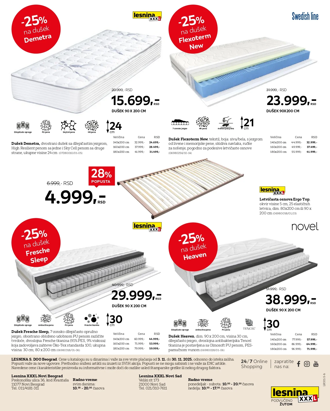 Lesnina XXXL katalog SPECIJAL SPAVAĆE SOBE 3-30.11.2025.