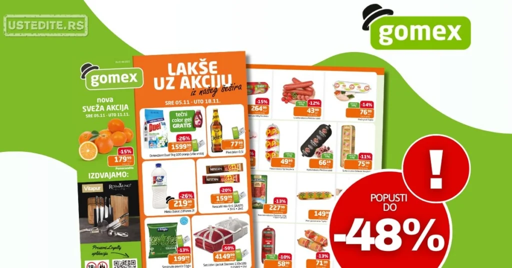 Gomex katalog AKCIJE IZ ŠEŠIRA 5-18.11.2025.
