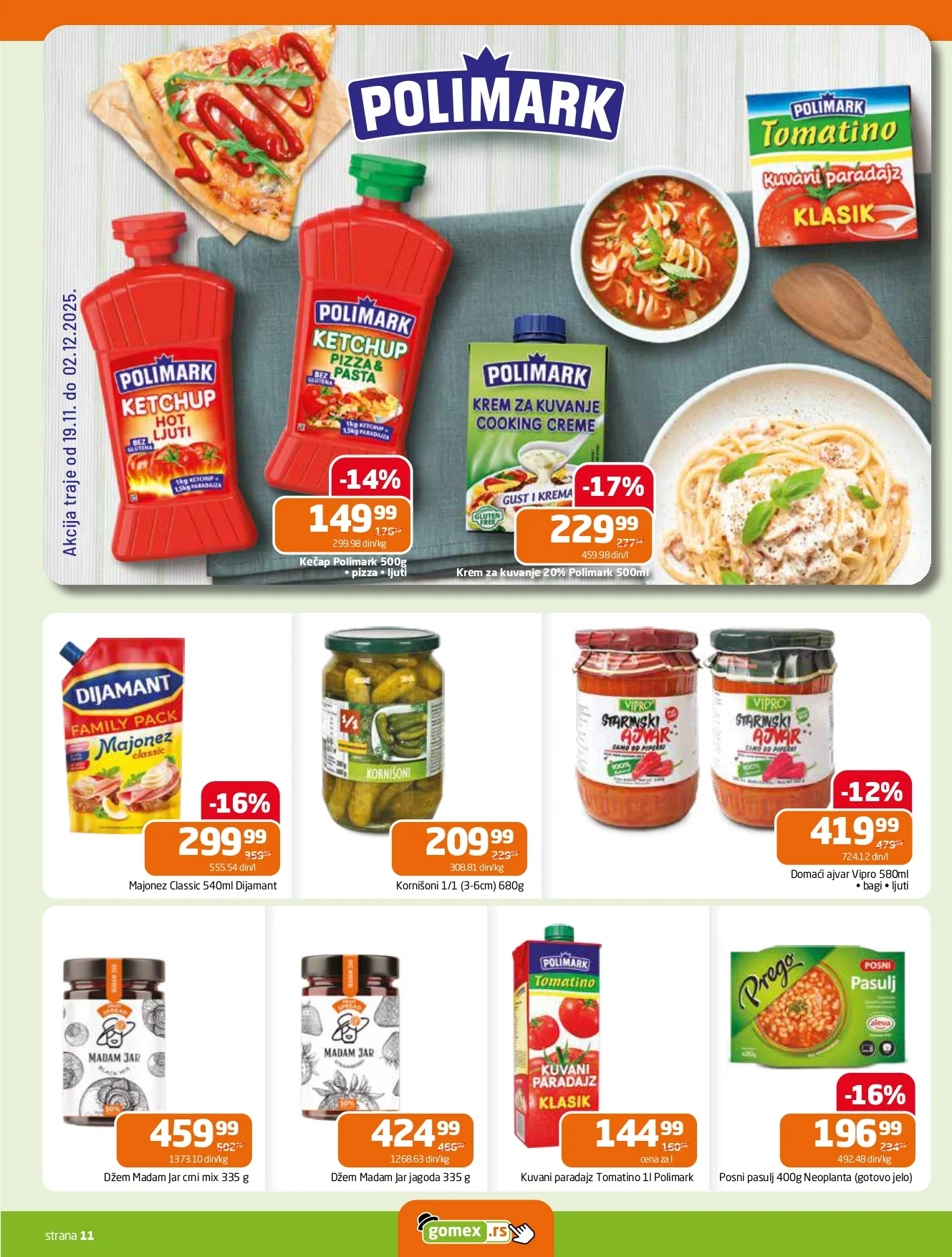 Gomex katalog AKCIJE IZ ŠEŠIRA 19.11-2.12.2025.