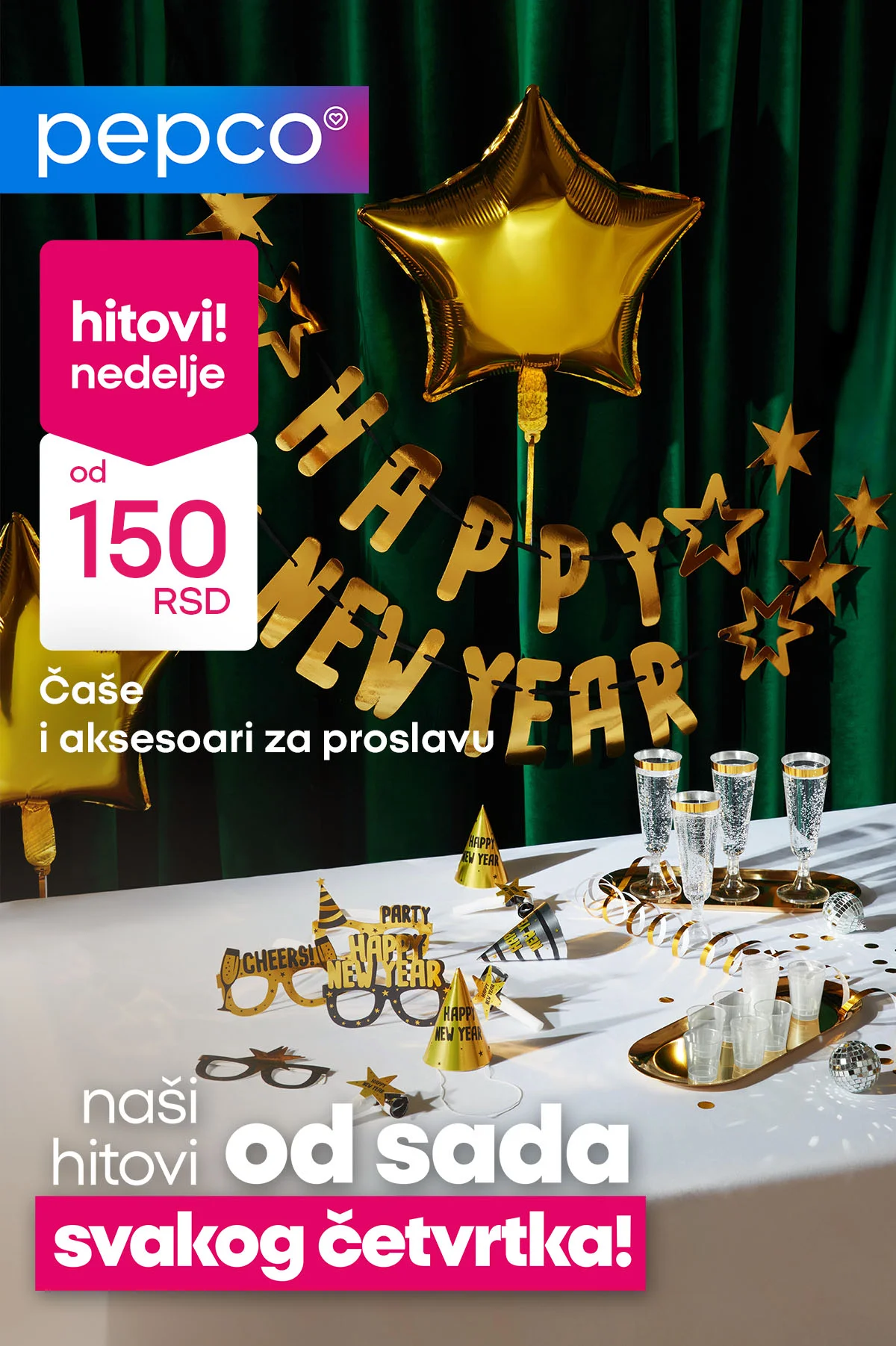 Pepco hitovi nedelje - Praznični setovi, čaše i dekoracija 18-24.12.2025.