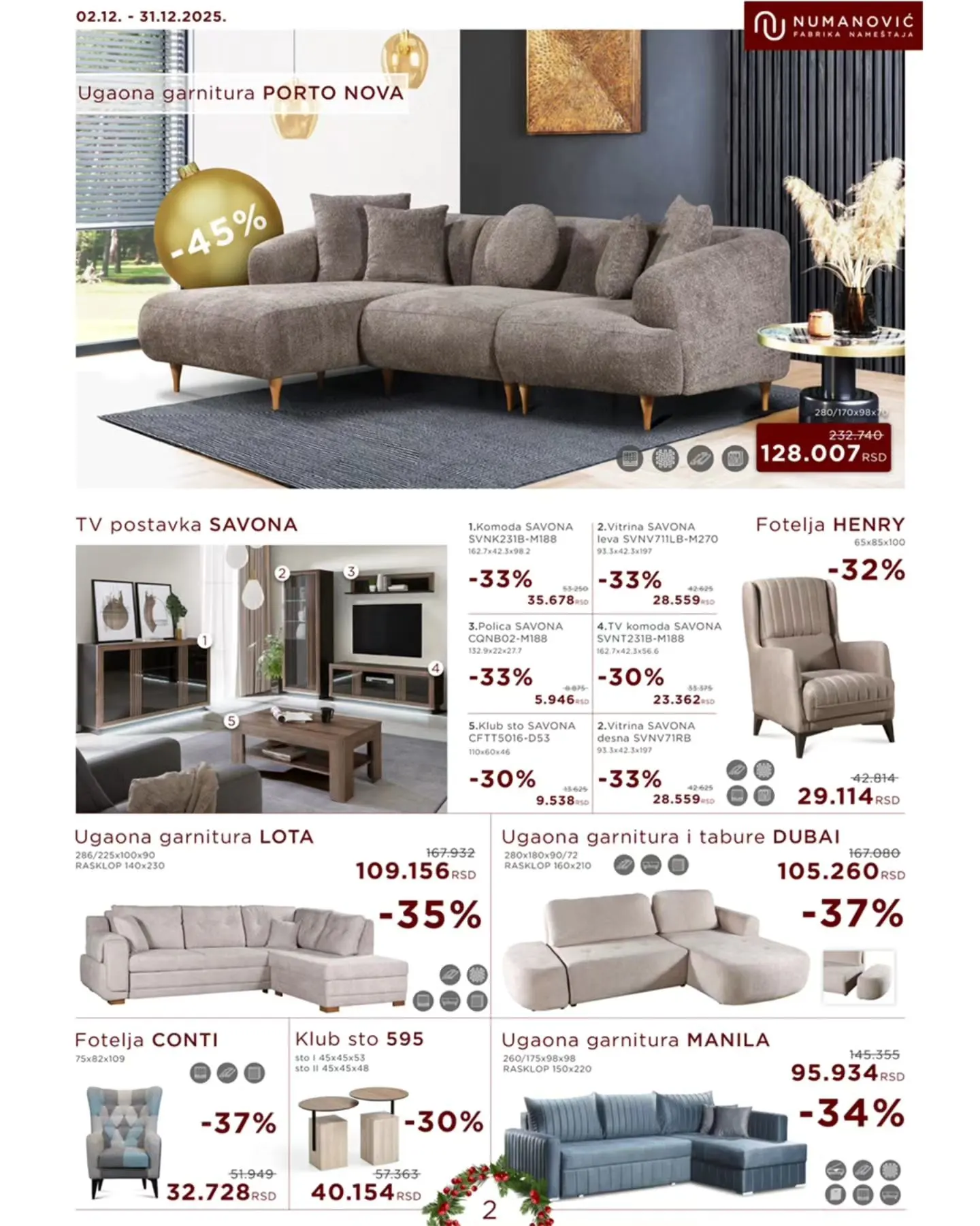Numanović nameštaj katalog 2-31.12.2025.