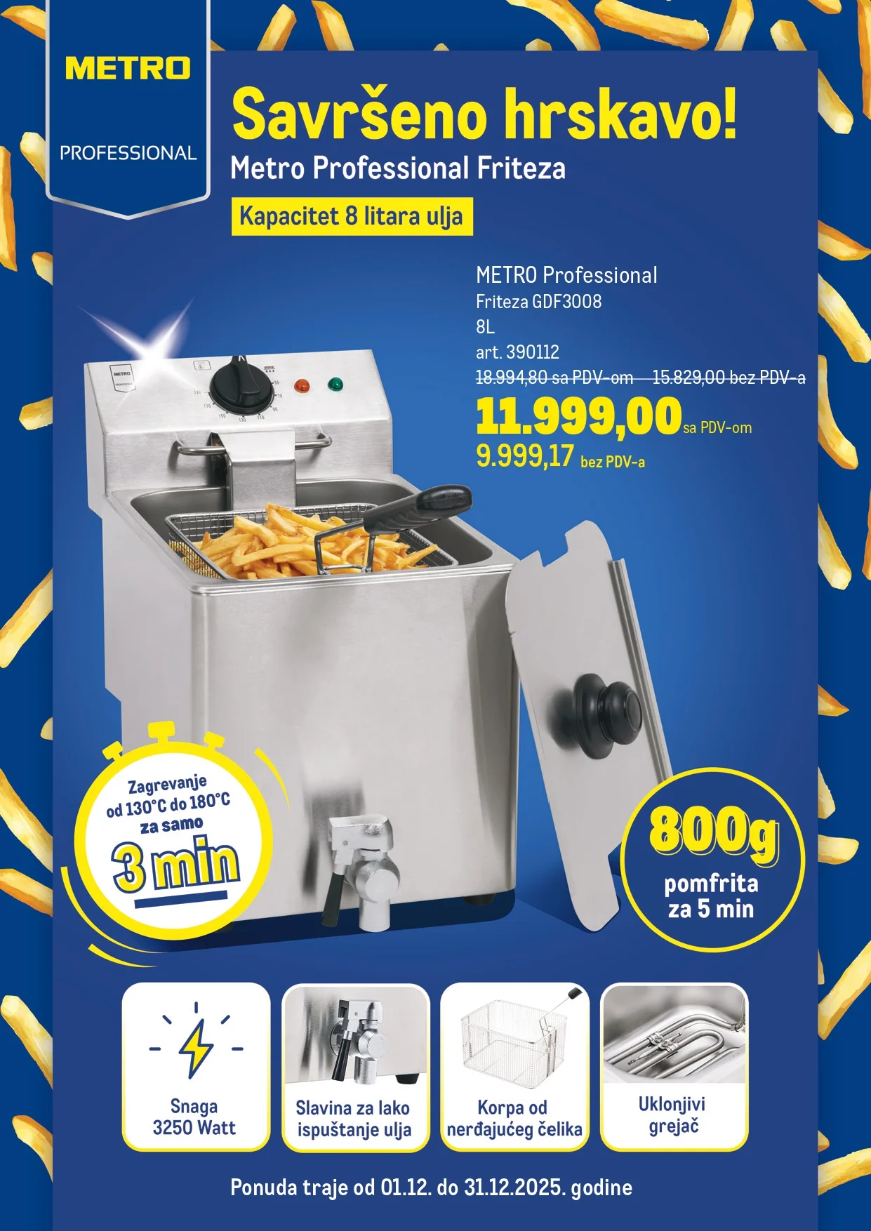 Metro akcija FRITEZA 1-31.12.2025.