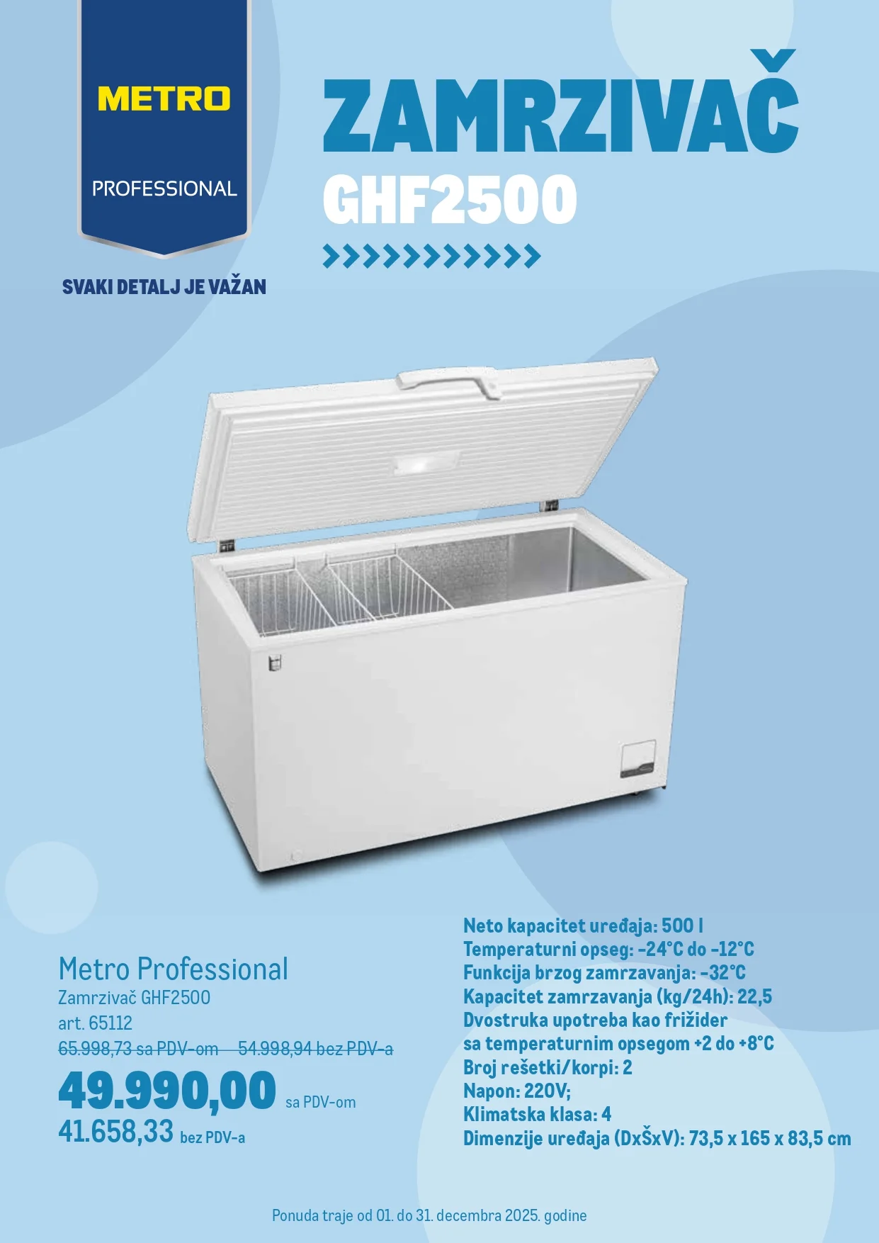 Metro akcija ZAMRZIVAČ 1-31.12.2025.
